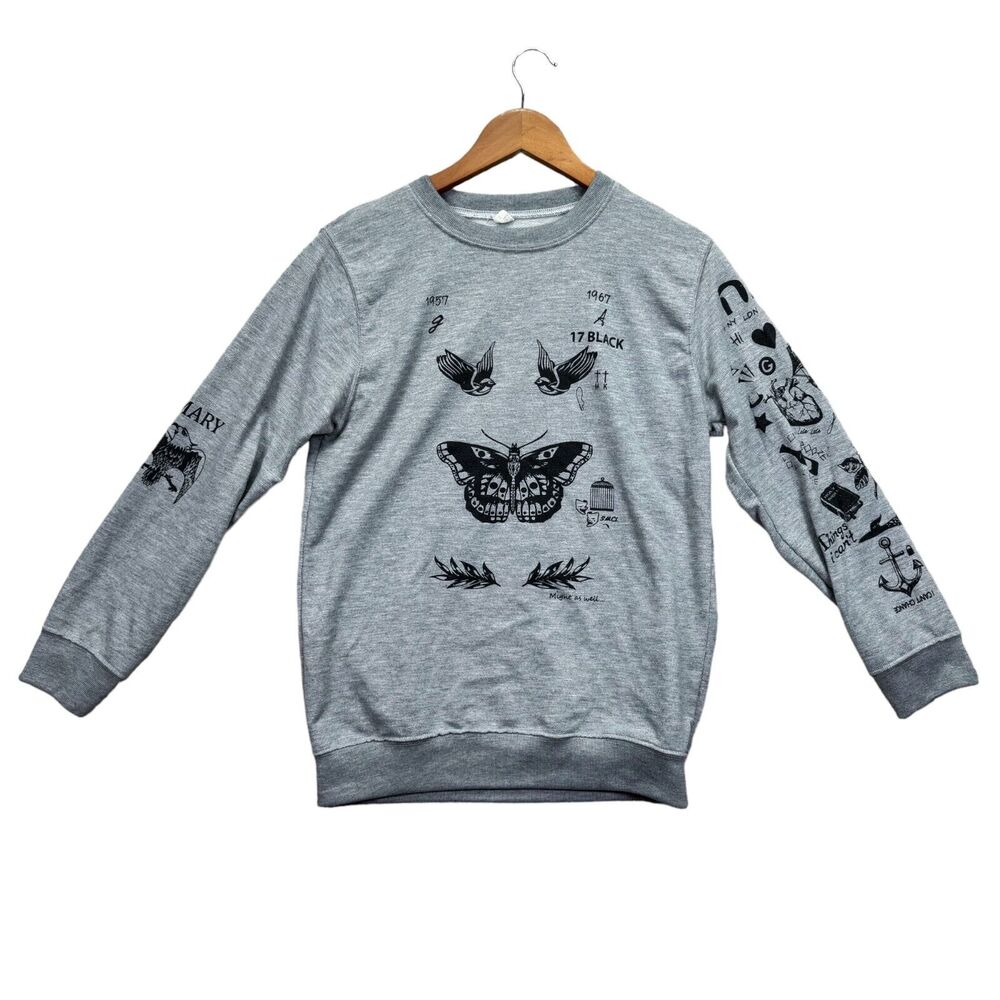 Harry Styles Tattoos Crew Neck Sweatshirt Sweater Concert Tour Boy Band sz S